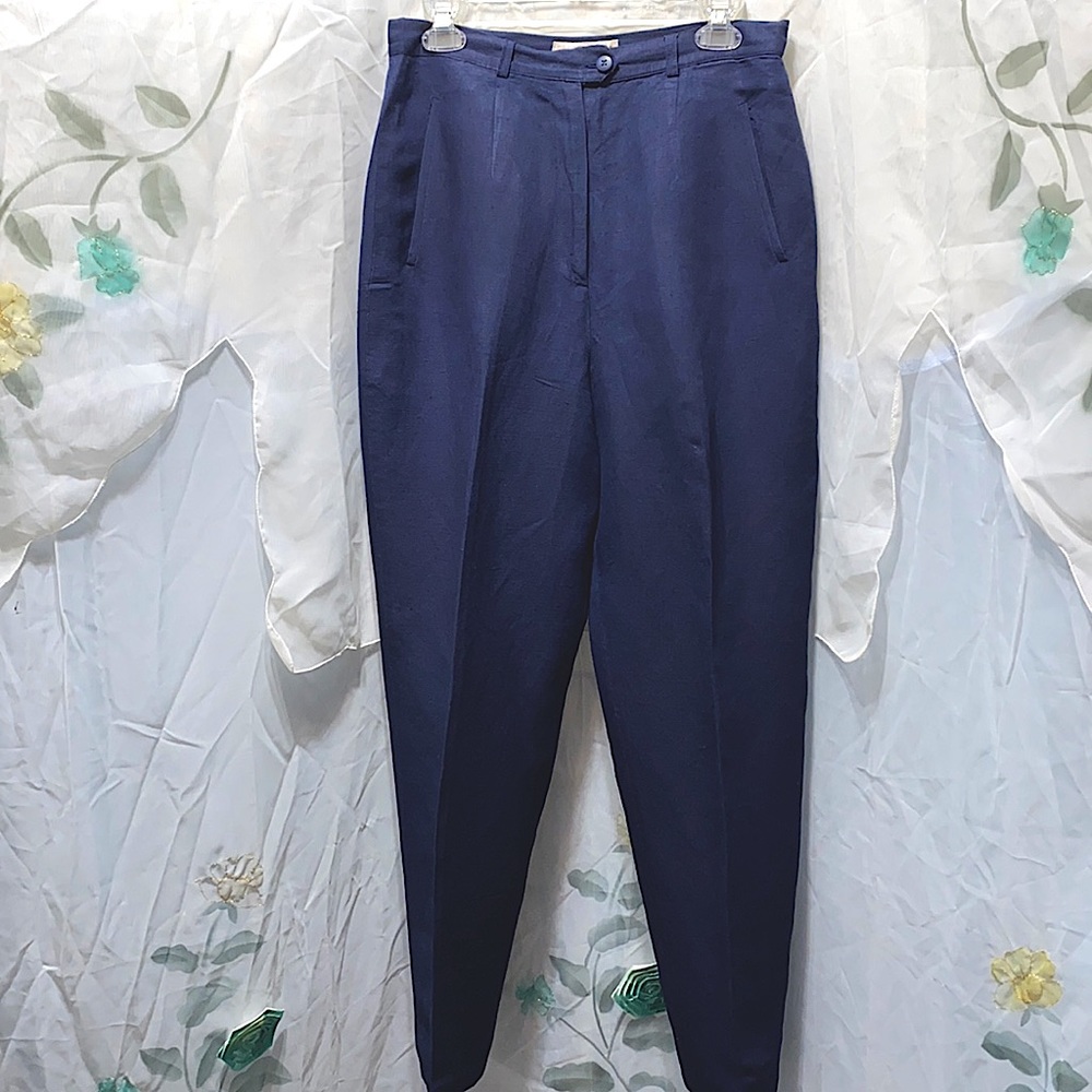 GIORGIO SANT’ ANGELO BLUE LINEN/RAYON PANTS SZ 12